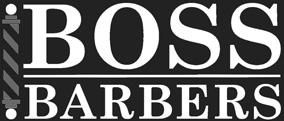 boss barbers logo greyscale