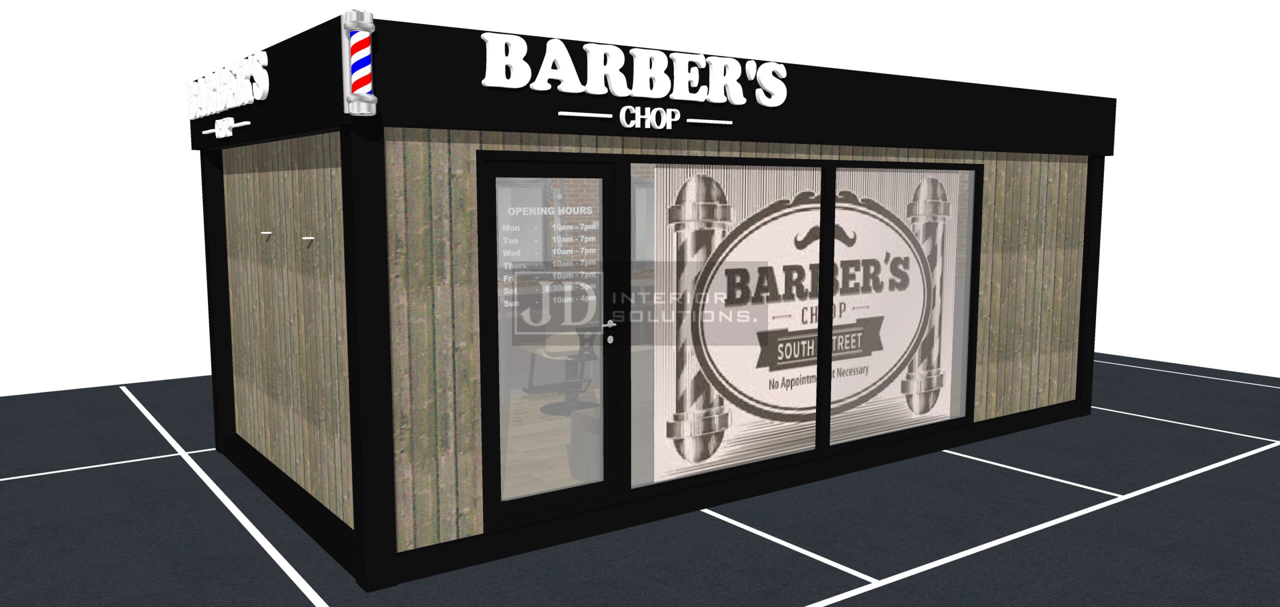 Barbers Chop 6.8m x 3.4m Retail Shop Pods