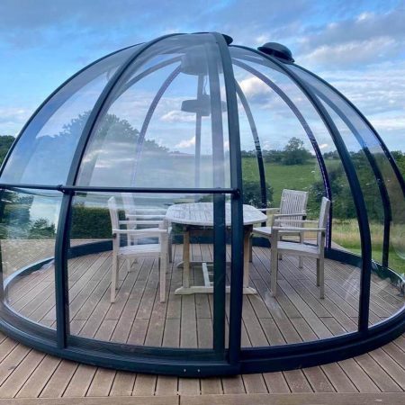 dinning domes outside patio detail